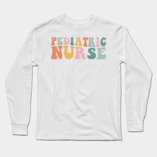 Groovy Retro Pediatric Nurse Long Sleeve T-Shirt